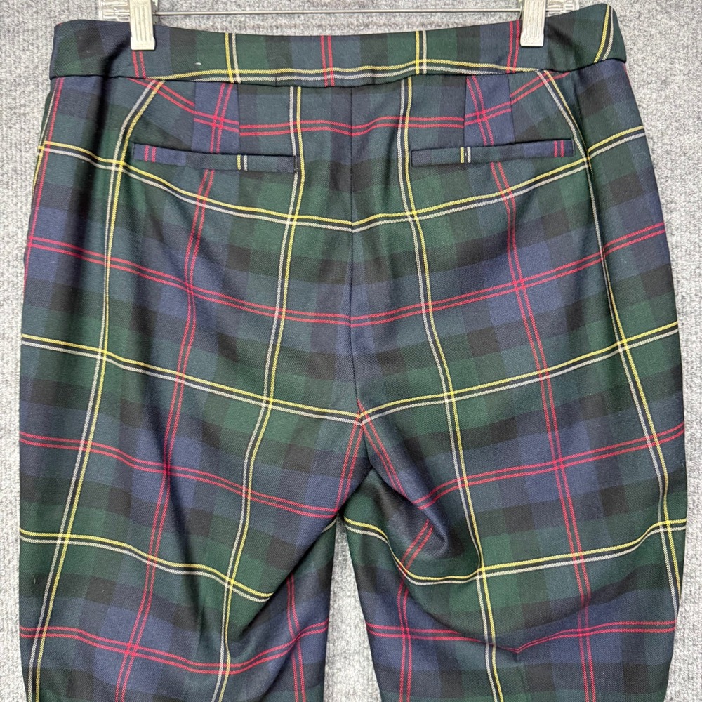 Talbots Hampshire Pants Womens 8 Green Plaid Wool Blend Straight Leg Fully Lined - Picture 7 of 16